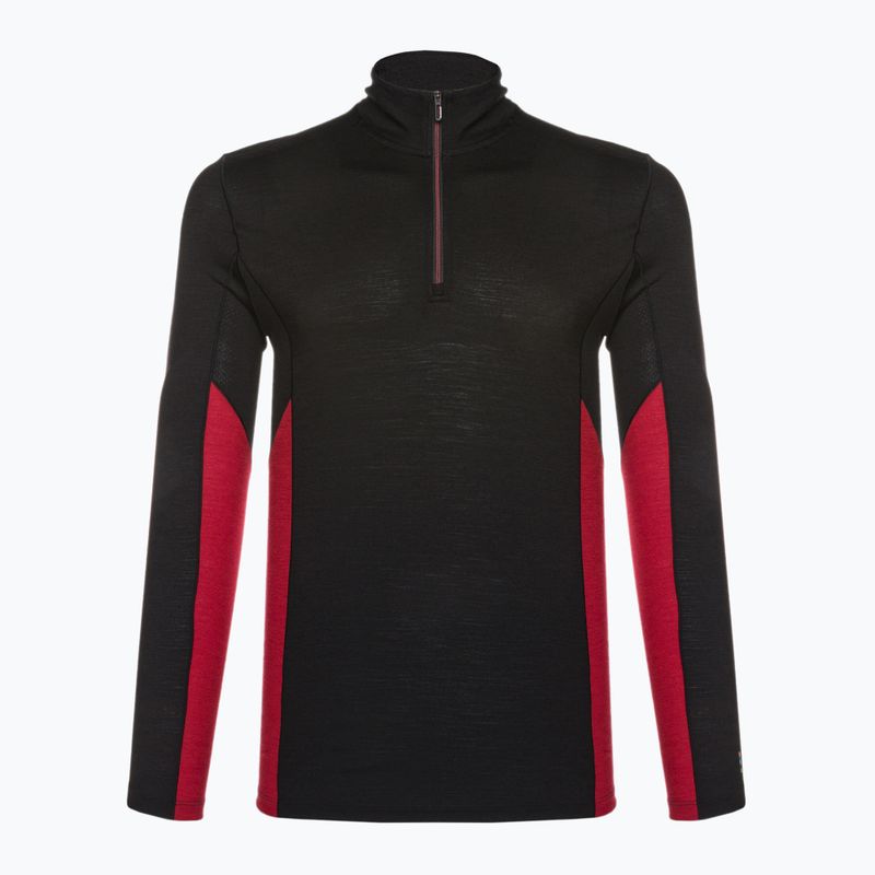 Longsleeve termoaktywny męski Smartwool Merino Sport 1/4 Zip black/rythmic red