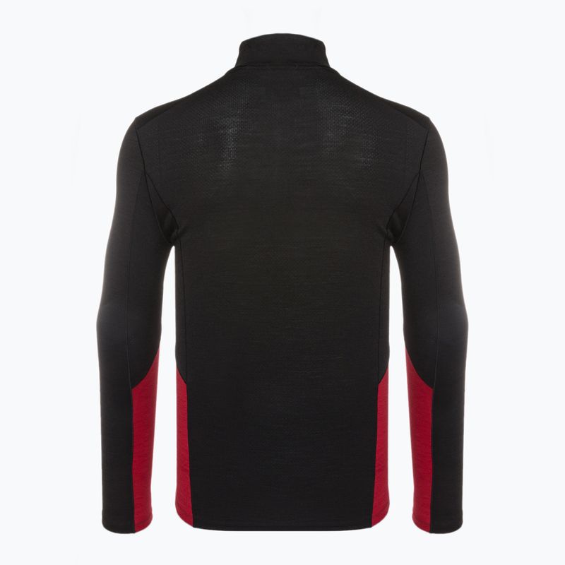 Longsleeve termoaktywny męski Smartwool Merino Sport 1/4 Zip black/rythmic red 2