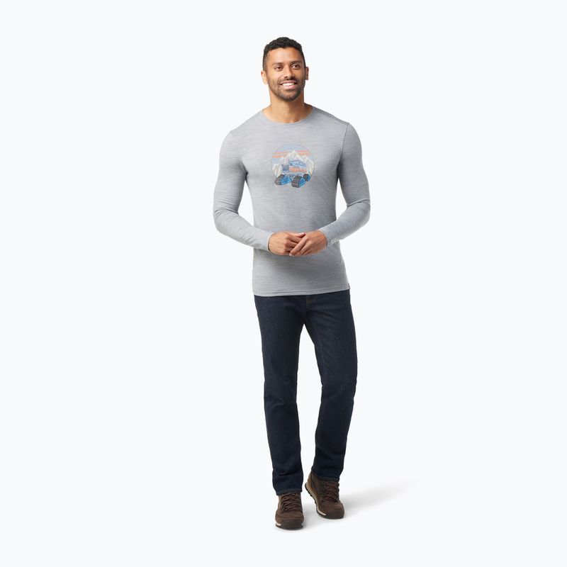 Koszulka trekkingowa męska Smartwool Snowcat Trek Graphic Tee Slim Fit light  grey heather 2