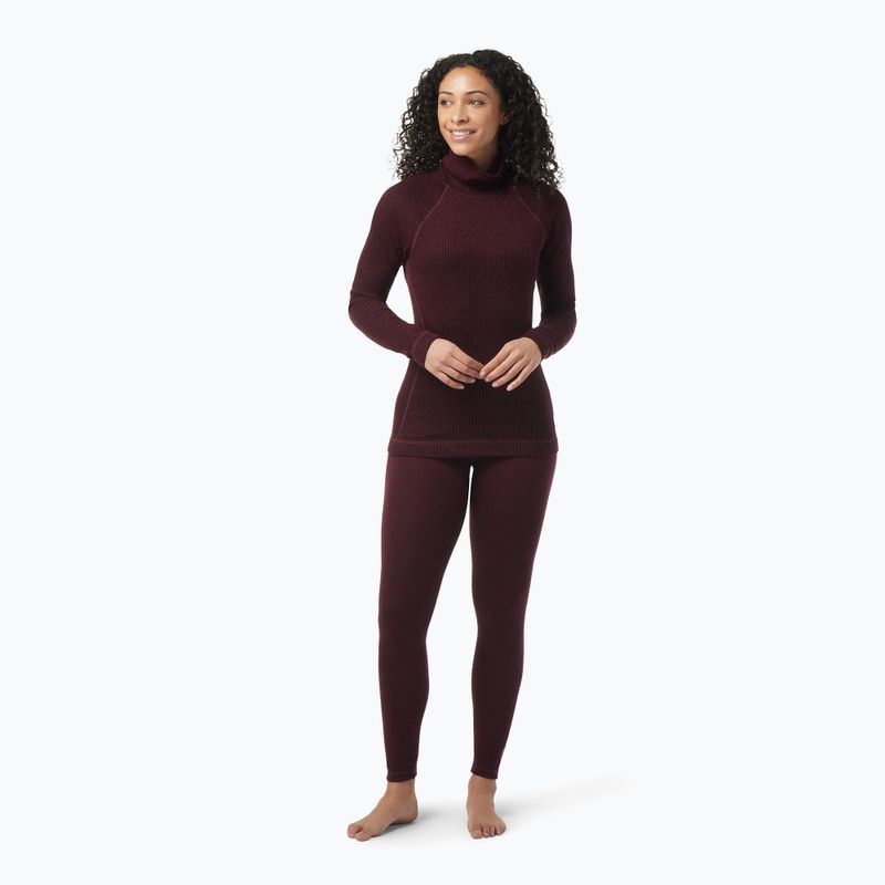 Bluza termoaktywna damska Smartwool Thermal Merino Rib Turtleneck black cherry heather 5