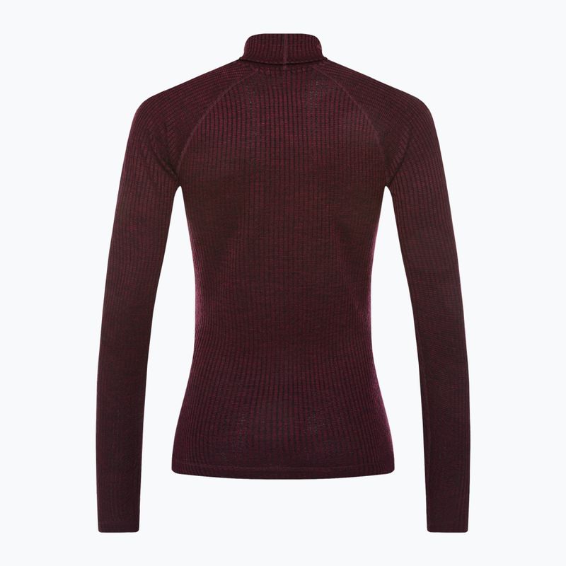 Bluza termoaktywna damska Smartwool Thermal Merino Rib Turtleneck black cherry heather 2