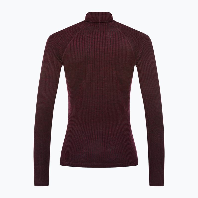 Longsleeve termoaktywny damski Smartwool Thermal Merino Rib Turtleneck black cherry heather 2