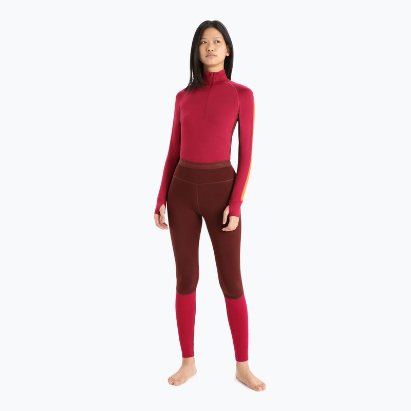 Spodnie termoaktywne damskie icebreaker ZoneKnit 260 espresso/cherry/cb 2