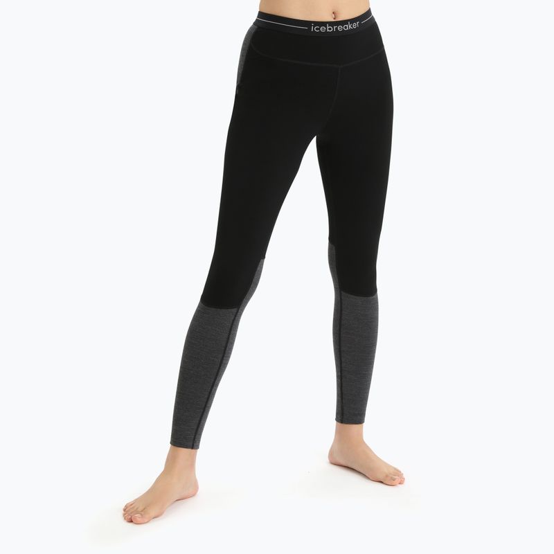 Spodnie termoaktywne damskie icebreaker ZoneKnit 200 black/jet heather/cb