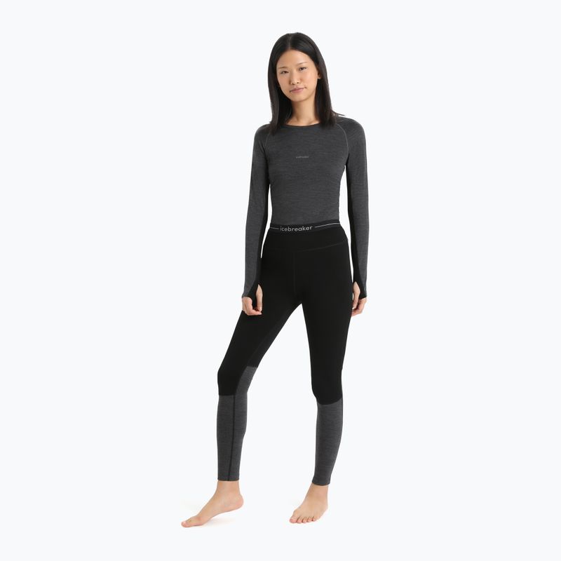 Spodnie termoaktywne damskie icebreaker ZoneKnit 200 black/jet heather/cb 2