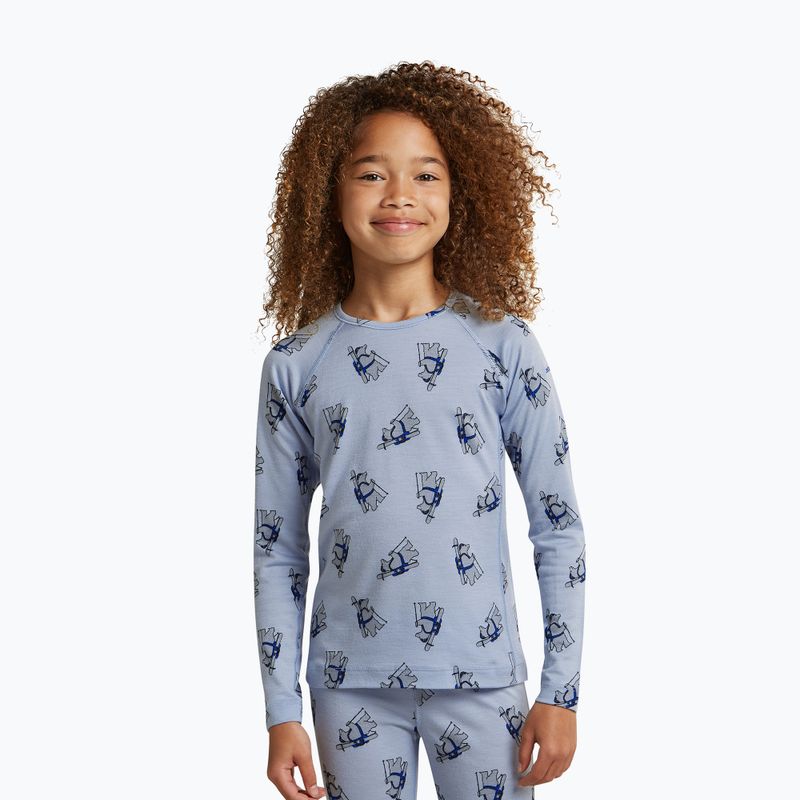 Bluza termoaktywna dziecięca Icebreaker Merino 200 Oasis Crewe Bear Tour Zinc Blue/Aop 4