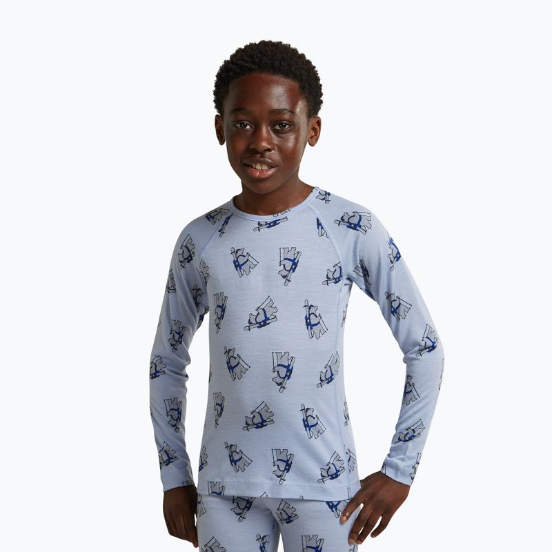 Bluza termoaktywna dziecięca Icebreaker Merino 200 Oasis Crewe Bear Tour Zinc Blue/Aop 8