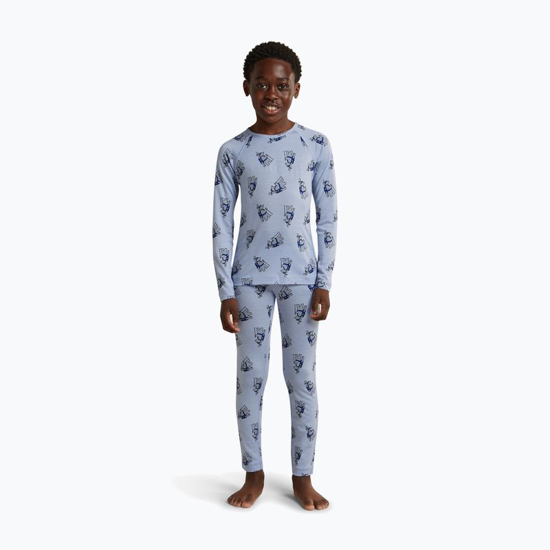 Bluza termoaktywna dziecięca Icebreaker Merino 200 Oasis Crewe Bear Tour Zinc Blue/Aop 9