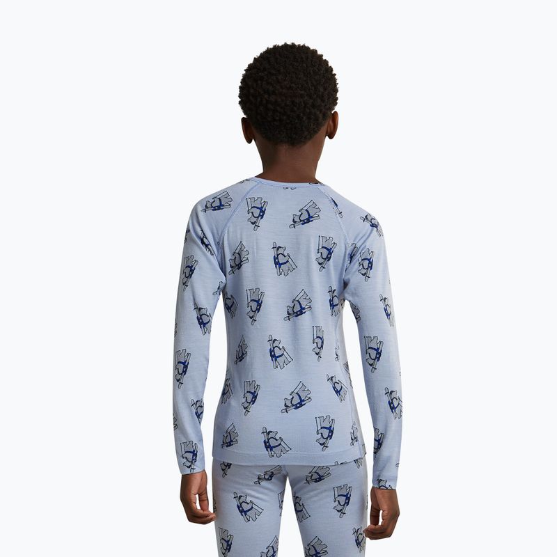 Bluza termoaktywna dziecięca Icebreaker Merino 200 Oasis Crewe Bear Tour Zinc Blue/Aop 10