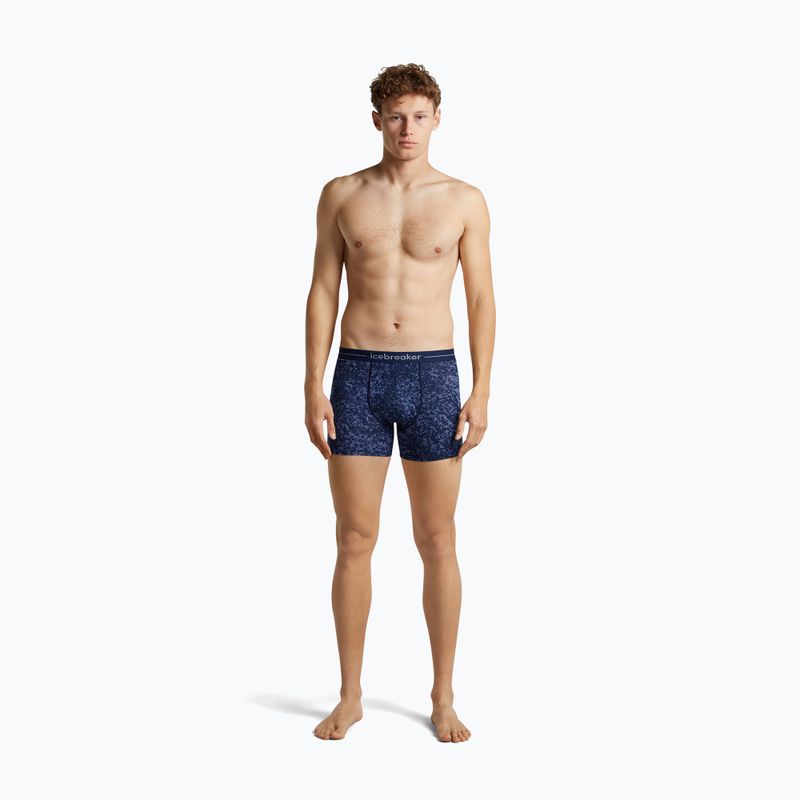Bokserki termoaktywne męskie Icebreaker Merino 150 Anatomica Moss Bloom midnight navy/aop 3