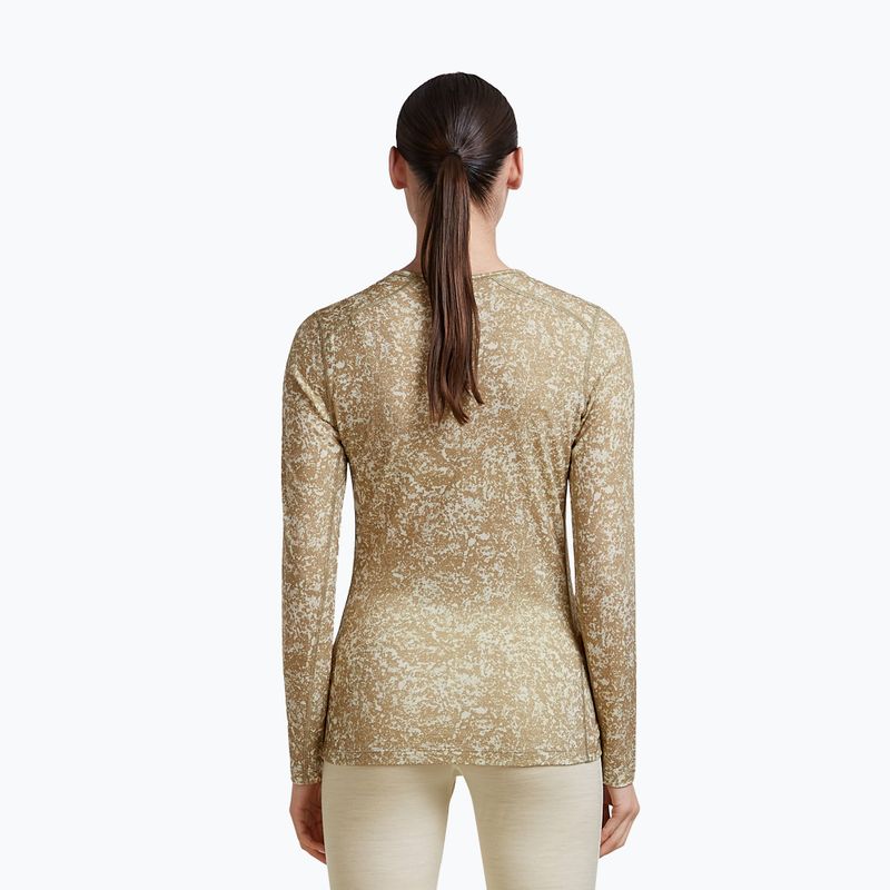Longsleeve damski icebreaker Merino 200 Oasis Crewe Moss Bloom cumin/undyed/aop 3