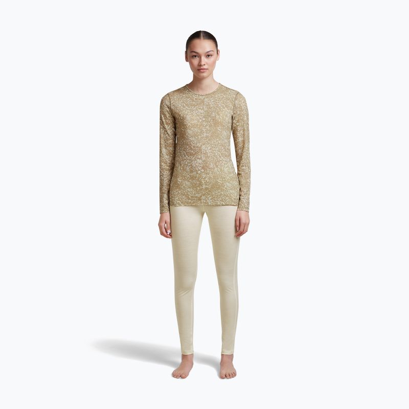 Longsleeve damski icebreaker Merino 200 Oasis Crewe Moss Bloom cumin/undyed/aop 4