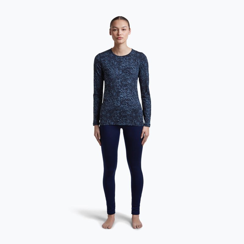 Longsleeve damski icebreaker Merino 200 Oasis Crewe Moss Bloom navy/dawn/aop 2