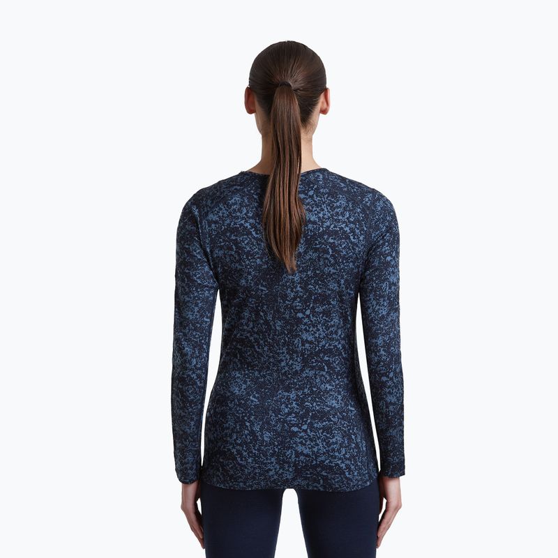 Longsleeve damski icebreaker Merino 200 Oasis Crewe Moss Bloom navy/dawn/aop 3