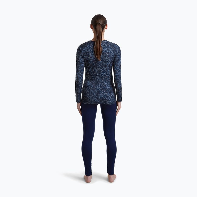 Longsleeve damski icebreaker Merino 200 Oasis Crewe Moss Bloom navy/dawn/aop 4