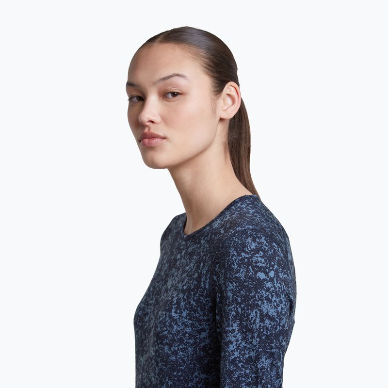 Longsleeve damski icebreaker Merino 200 Oasis Crewe Moss Bloom navy/dawn/aop 6