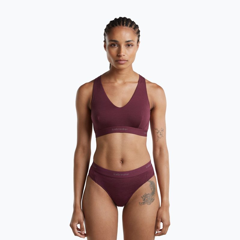 Biustonosz termoaktywny icebreaker Merino 125 Cool-Lite Sprite Racerback dark berry 2