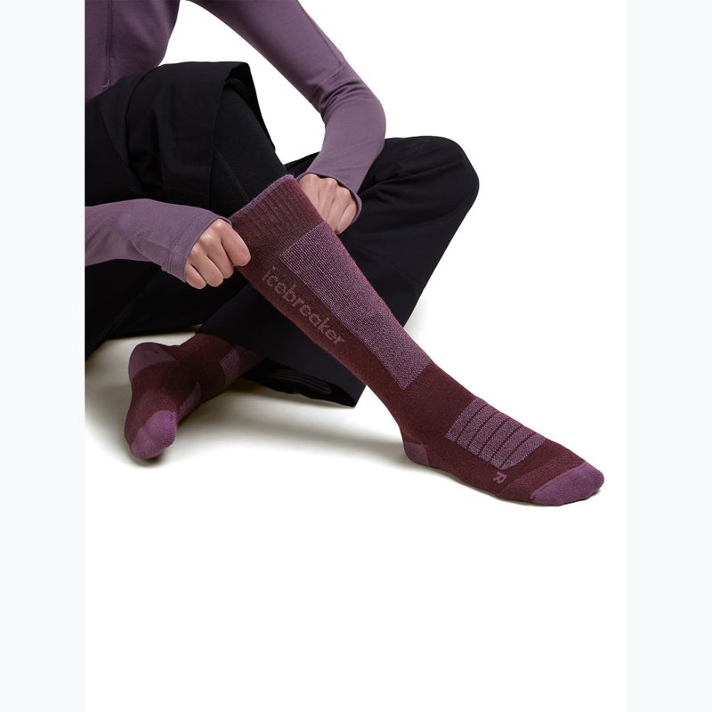 Skarpety narciarskie damskie Icebreaker Merino Ski+ Ultralight OTC berry/grey plum/zinc blue 4