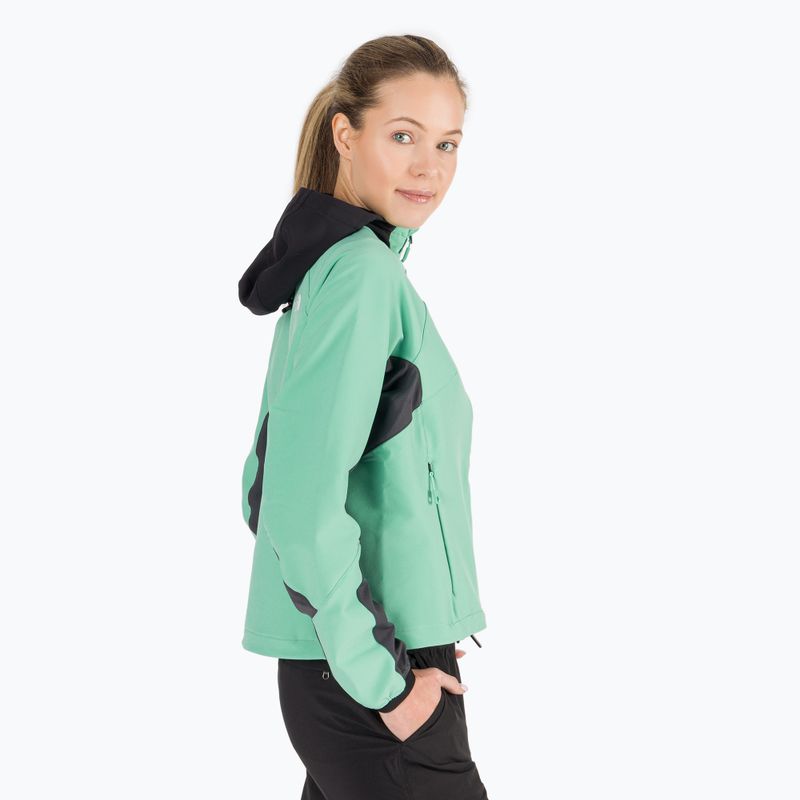 Kurtka softshell damska The North Face AO Softshell Hoodie wasabi/asphalt grey/black 3