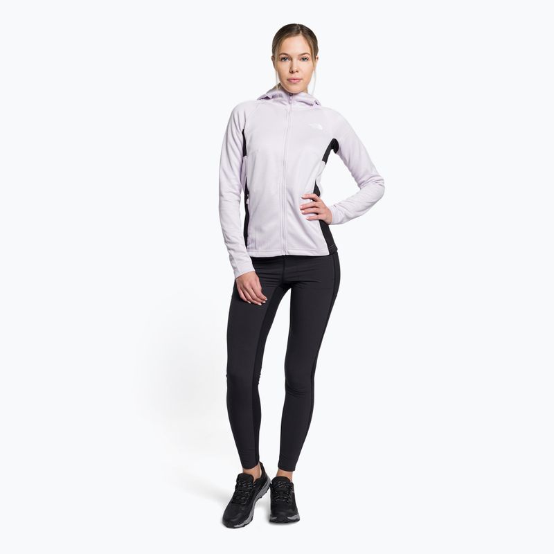 Bluza trekkingowa damska The North Face AO Midlayer FZ Hoodie lavender fog/white heather/black 2