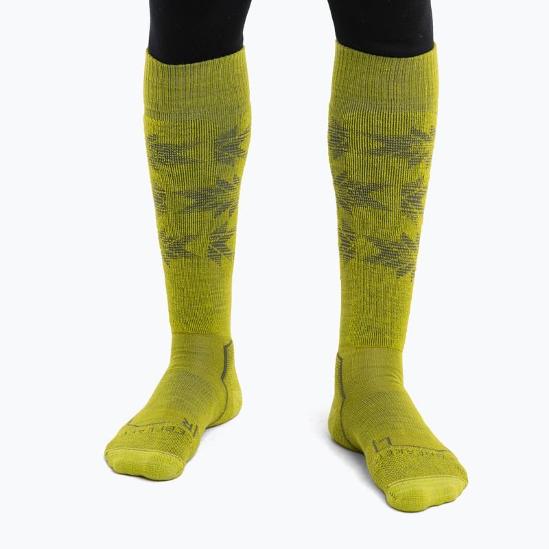 Skarpety narciarskie męskie icebreaker Ski+ Light OTC Ski Heritage bio lime/loden 2