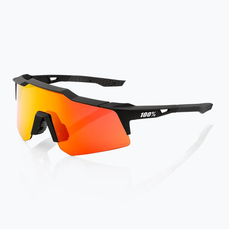 Okulary przeciwsłoneczne 100% Speedcraft XS soft tact black/hiper red multilayer mirror