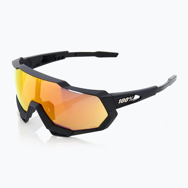 Okulary przeciwsłoneczne 100% Speedtrap soft tact black/hiper red multilayer mirror 7