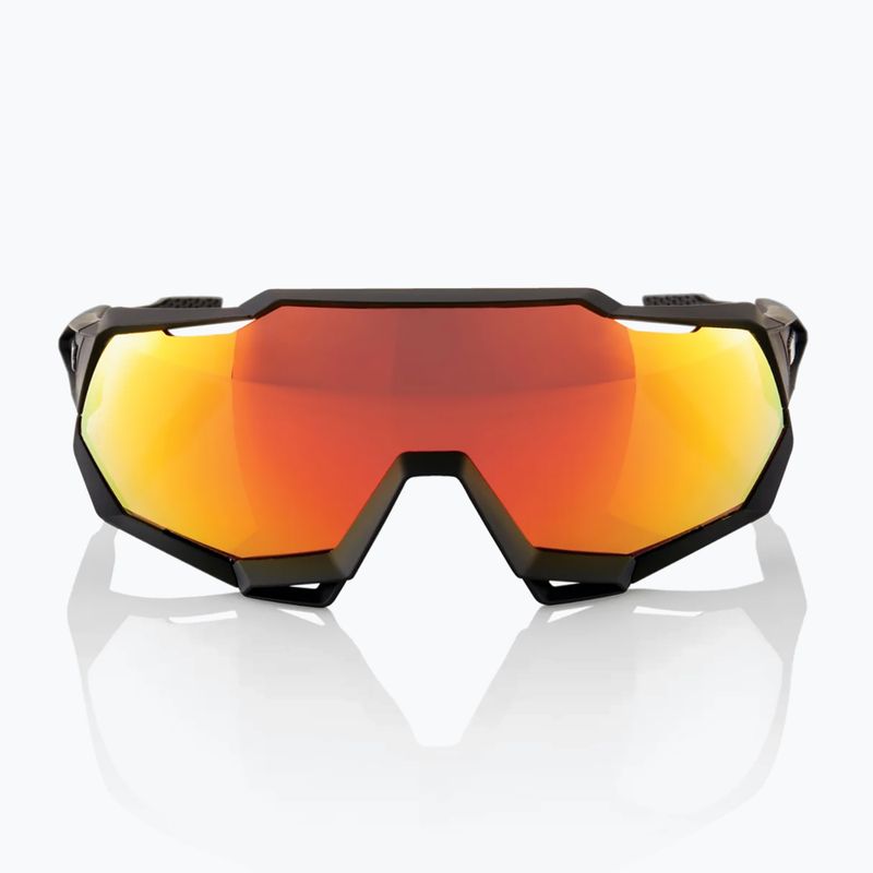 Okulary przeciwsłoneczne 100% Speedtrap soft tact black/hiper red multilayer mirror 8