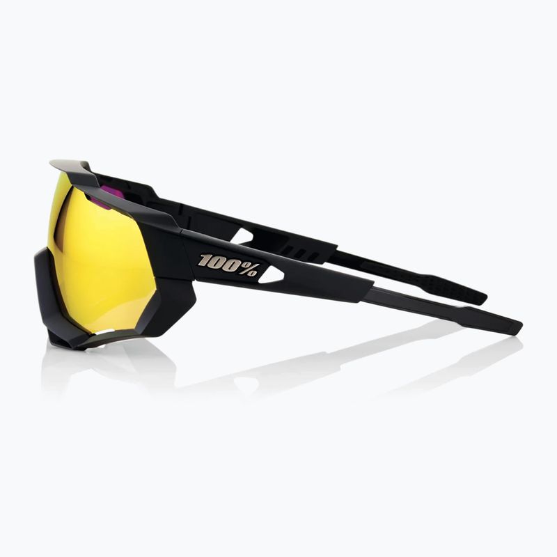 Okulary przeciwsłoneczne 100% Speedtrap soft tact black/hiper red multilayer mirror 9
