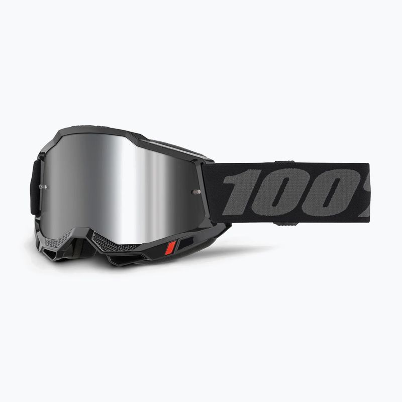 Gogle rowerowe 100% Strata 2 black/silver mirror