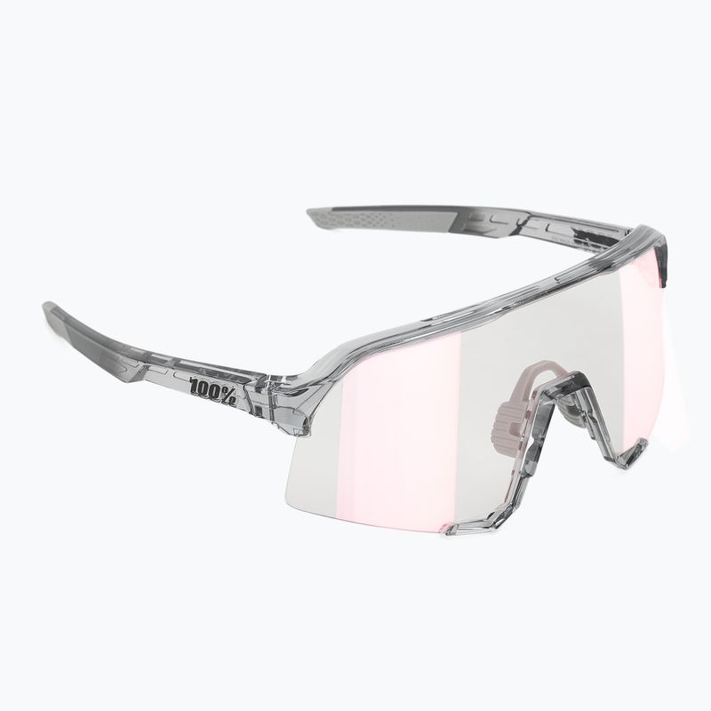 Okulary przeciwsłoneczne 100% S3 polished translucent grey/rose gold mirror photochrom