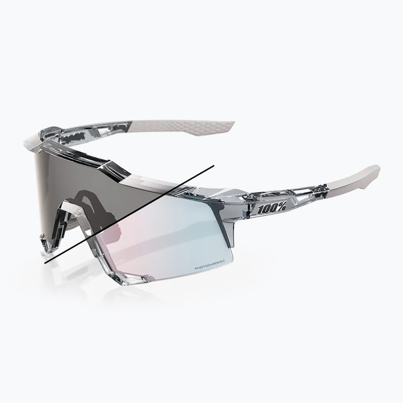 Okulary przeciwsłoneczne 100% Speedcraft polished translucent grey/rose gold mirror photochrom