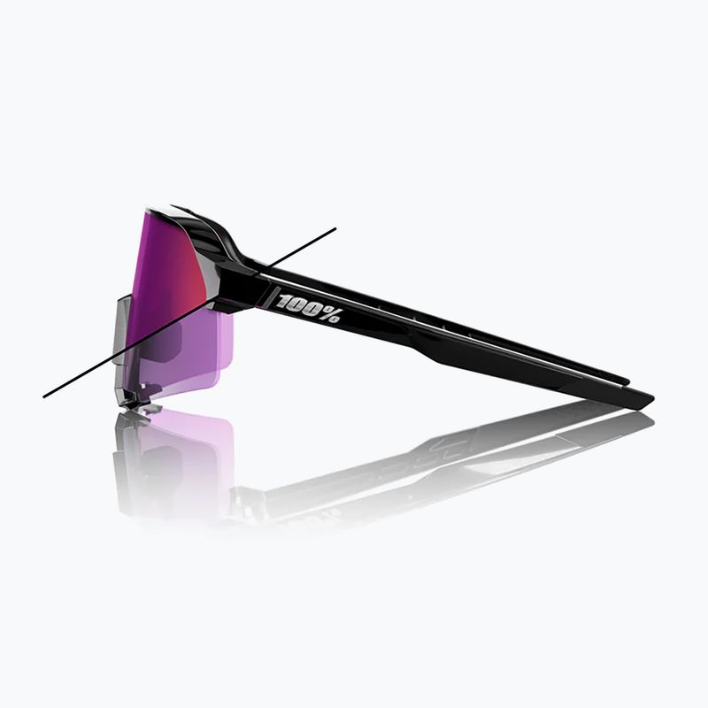 Okulary przeciwsłoneczne 100% S3 LE gloss black/purple flash mirror photochromic 2