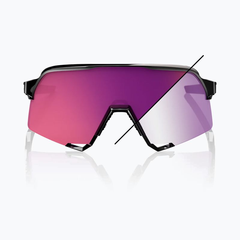 Okulary przeciwsłoneczne 100% S3 LE gloss black/purple flash mirror photochromic 4