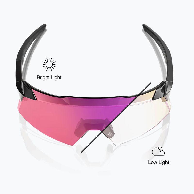 Okulary przeciwsłoneczne 100% Aerocraft gloss black/purple mirror photochromic 3