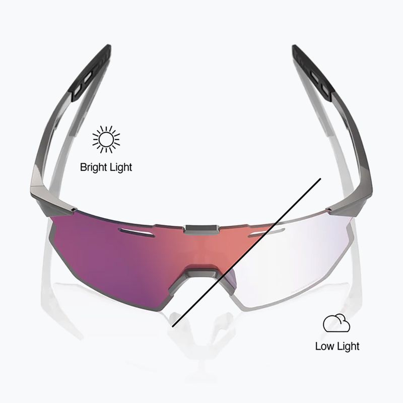 Okulary przeciwsłoneczne 100% Hypercraft SQ gloss light grey/rose gold mirror photochromic 3