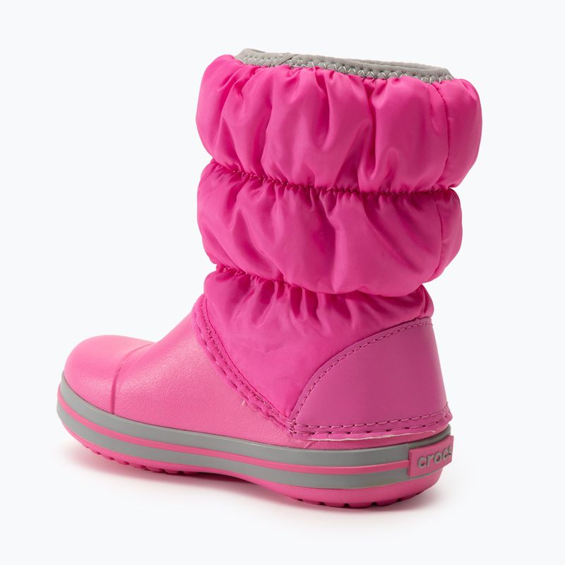 Śniegowce dziecięce Crocs Winter Puff Kids electric pink/light grey 3