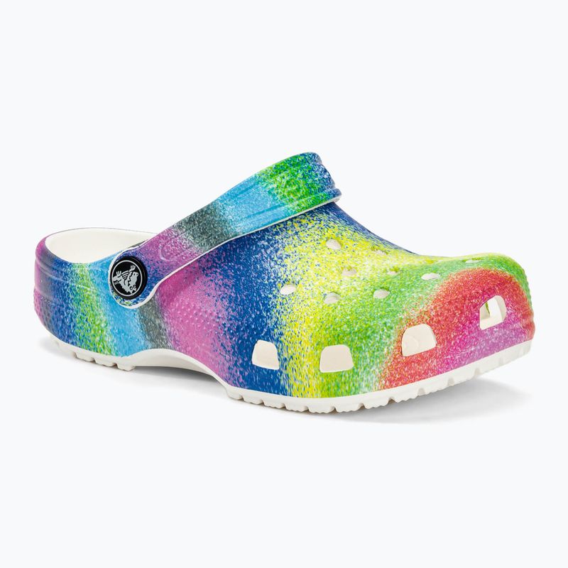 Klapki dziecięce Crocs Classic Spray Dye white/multi
