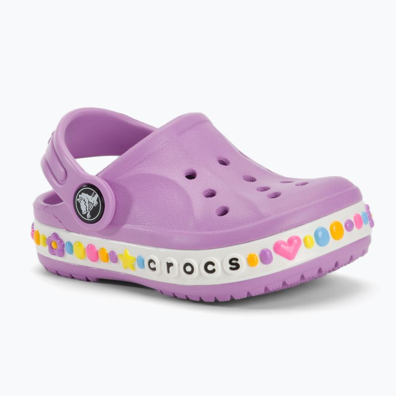 Klapki dziecięce Crocs Bayaband Charm Band Clog Toddler orchid