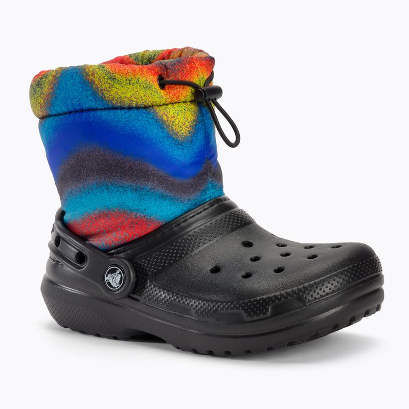 Śniegowce dziecięce Crocs Classic Lined Spray Dye Boot Kids black/multi