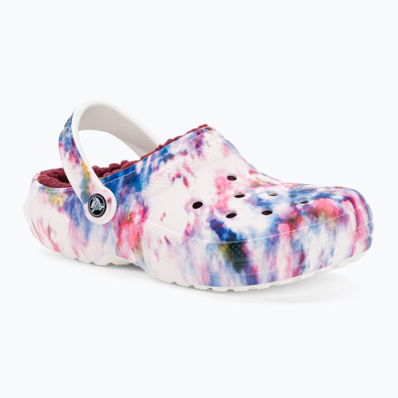 Klapki damskie Crocs Classic Lined Tie Dye Clog bordeaux/multi 2