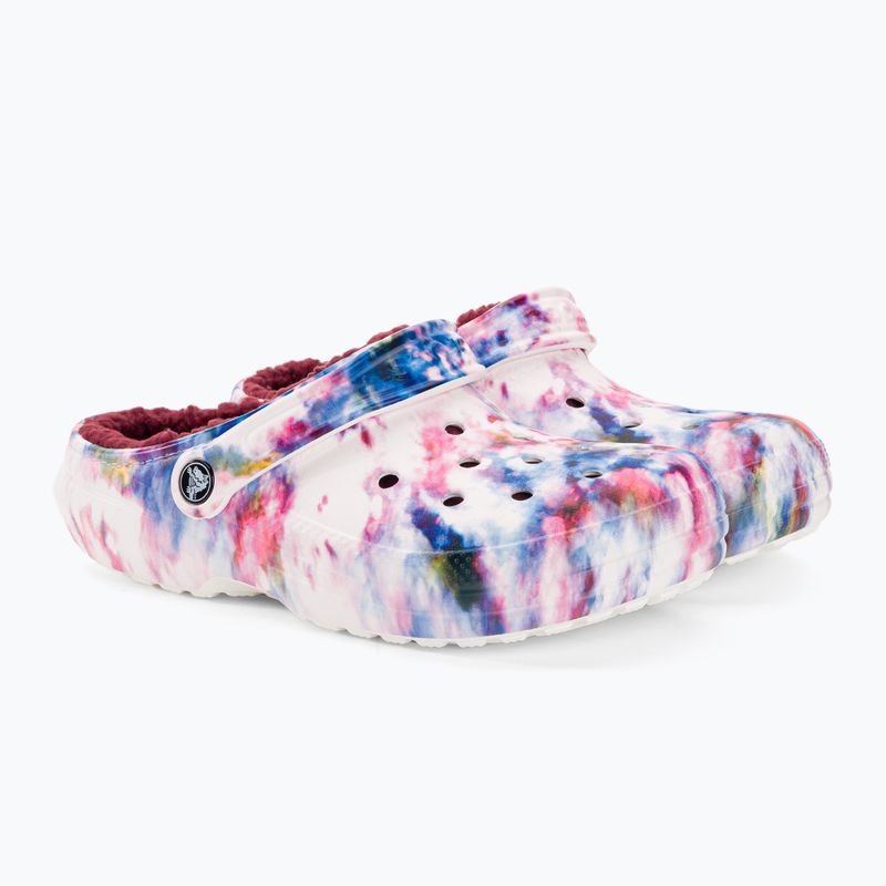 Klapki damskie Crocs Classic Lined Tie Dye Clog bordeaux/multi 5