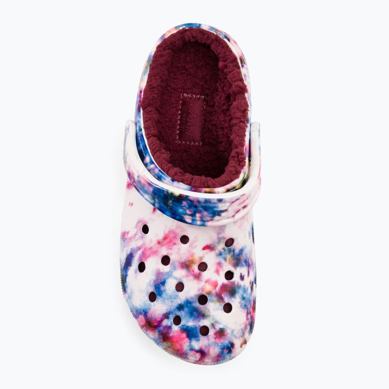Klapki damskie Crocs Classic Lined Tie Dye Clog bordeaux/multi 7