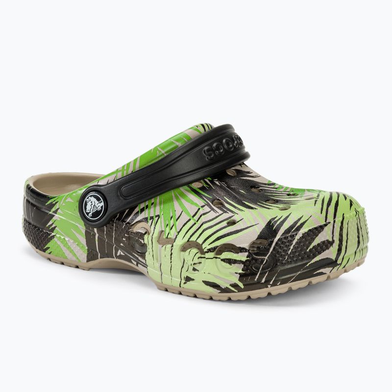 Klapki juniorskie Crocs Baya Seasonal Printed Clog cobblestone/tropical 2