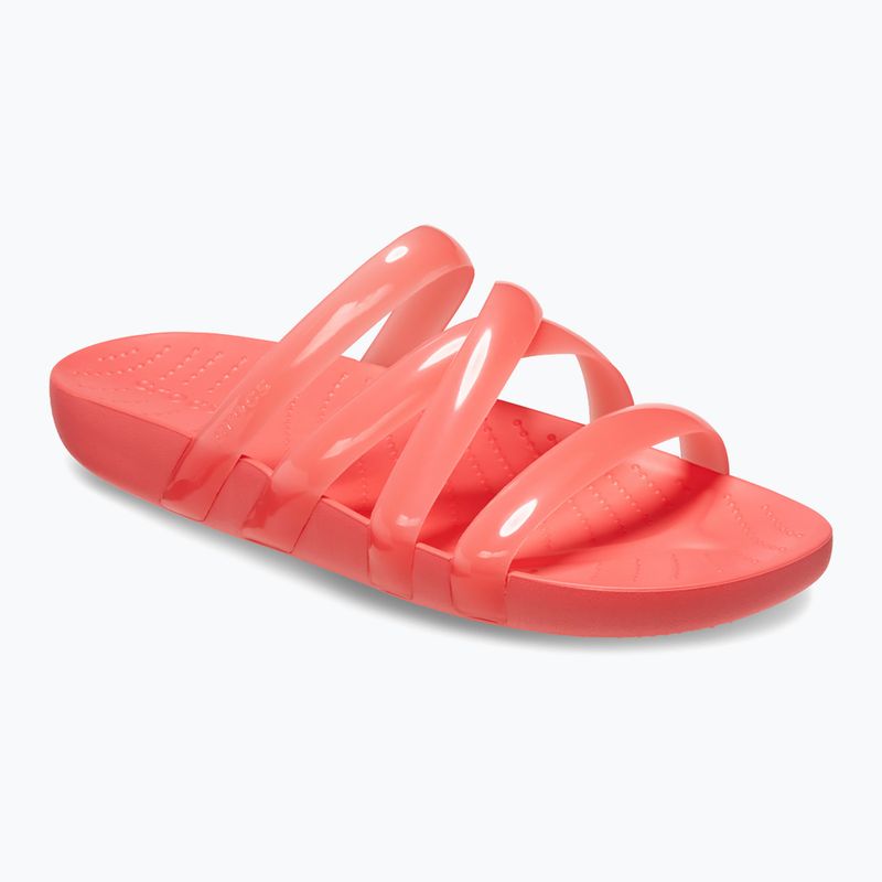 Klapki damskie Crocs Splash Glossy Strappy neon watermelon 8