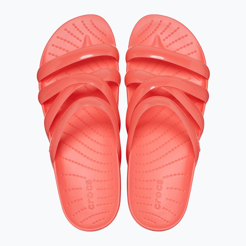 Klapki damskie Crocs Splash Glossy Strappy neon watermelon 12