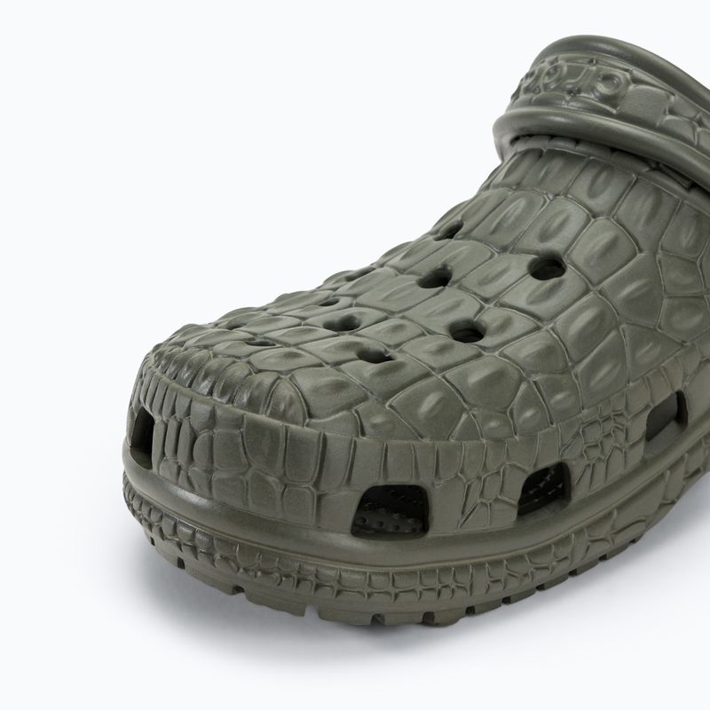 Klapki Crocs Classic Crocskin dusty olive 8