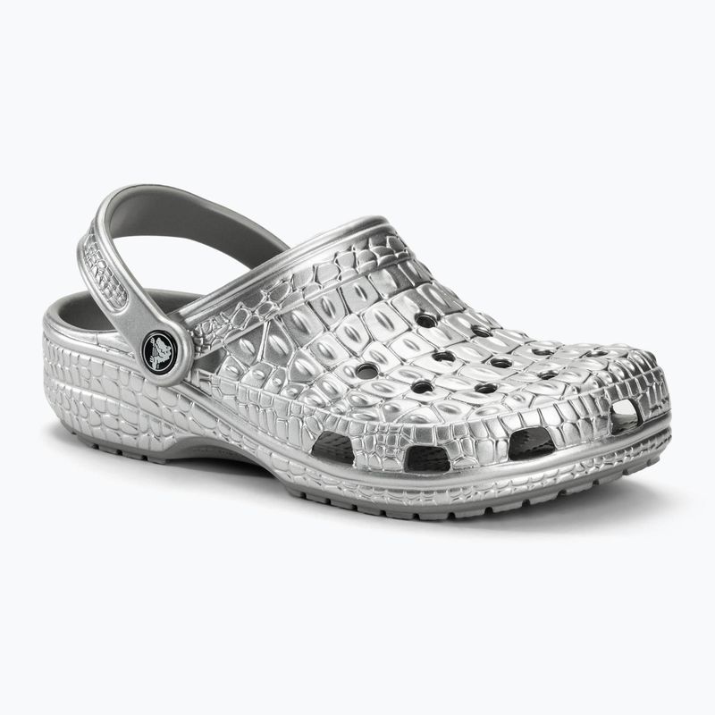 Klapki Crocs Classic Metallic Crocskin silver 2