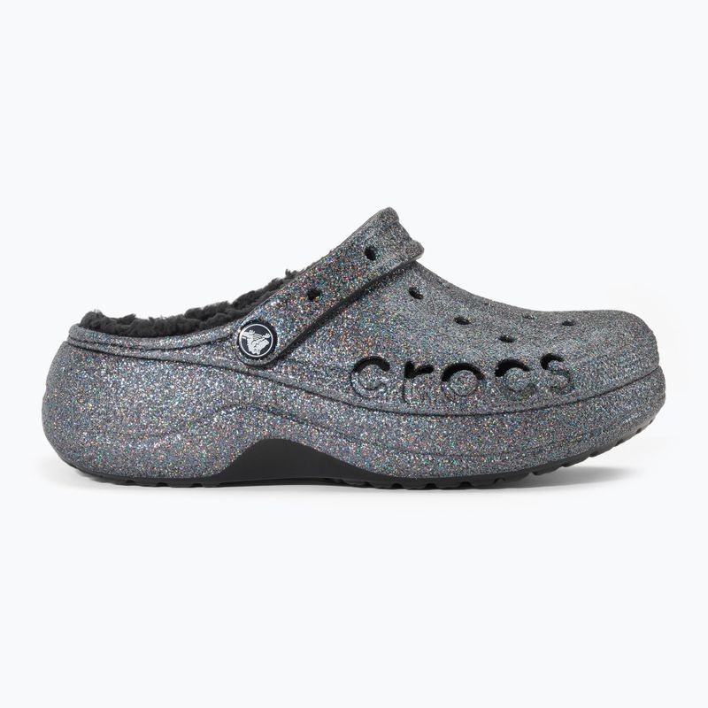 Klapki damskie Crocs Baya Platform Lined Glitter Clog black giltter 3