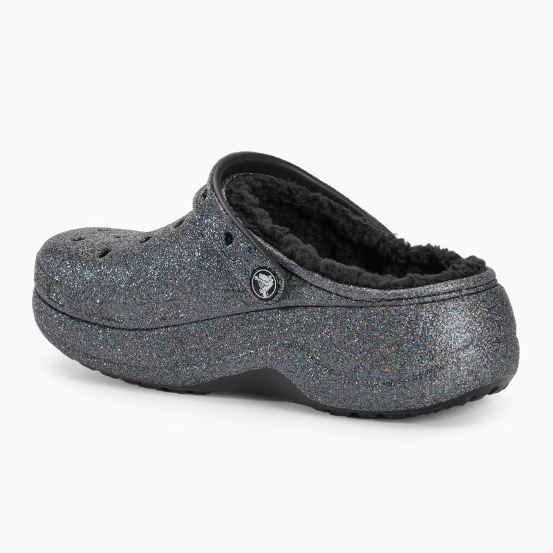 Klapki damskie Crocs Baya Platform Lined Glitter Clog black giltter 4